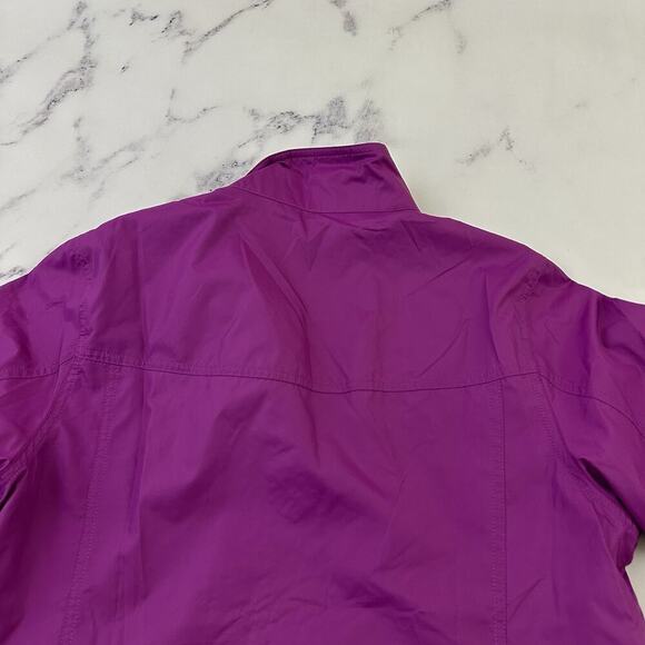 LL Bean Womens Windbreaker Jacket Size M Reg Purple Full Zip Up Lightweight - Picture 8 of 11